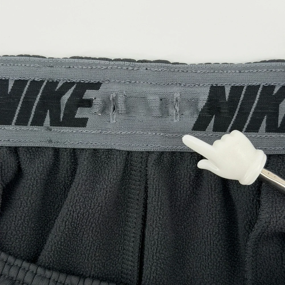 Nike Therma-FIT Training Pants Mens Medium Black Straight Leg Fleece Joggers Y2K